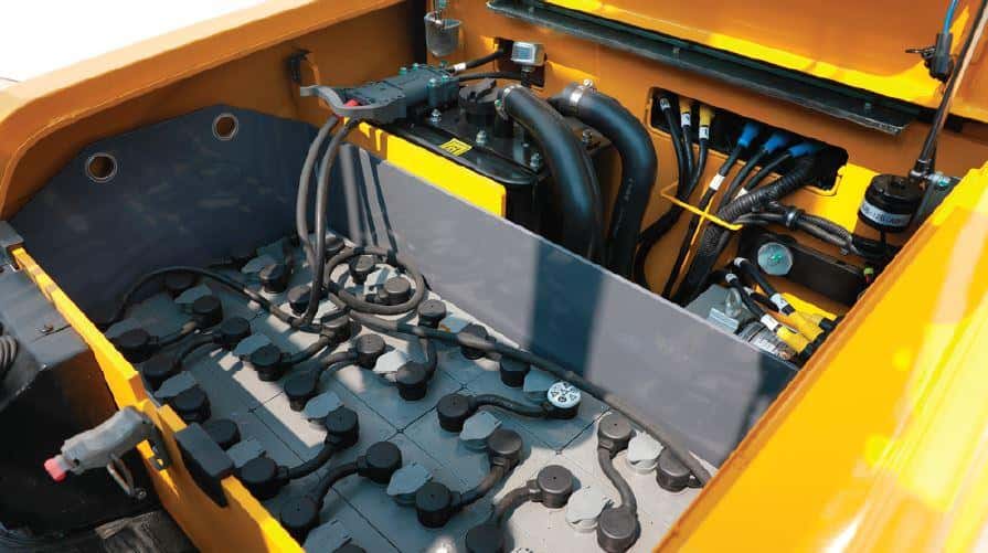 photo of a forklift truck battery